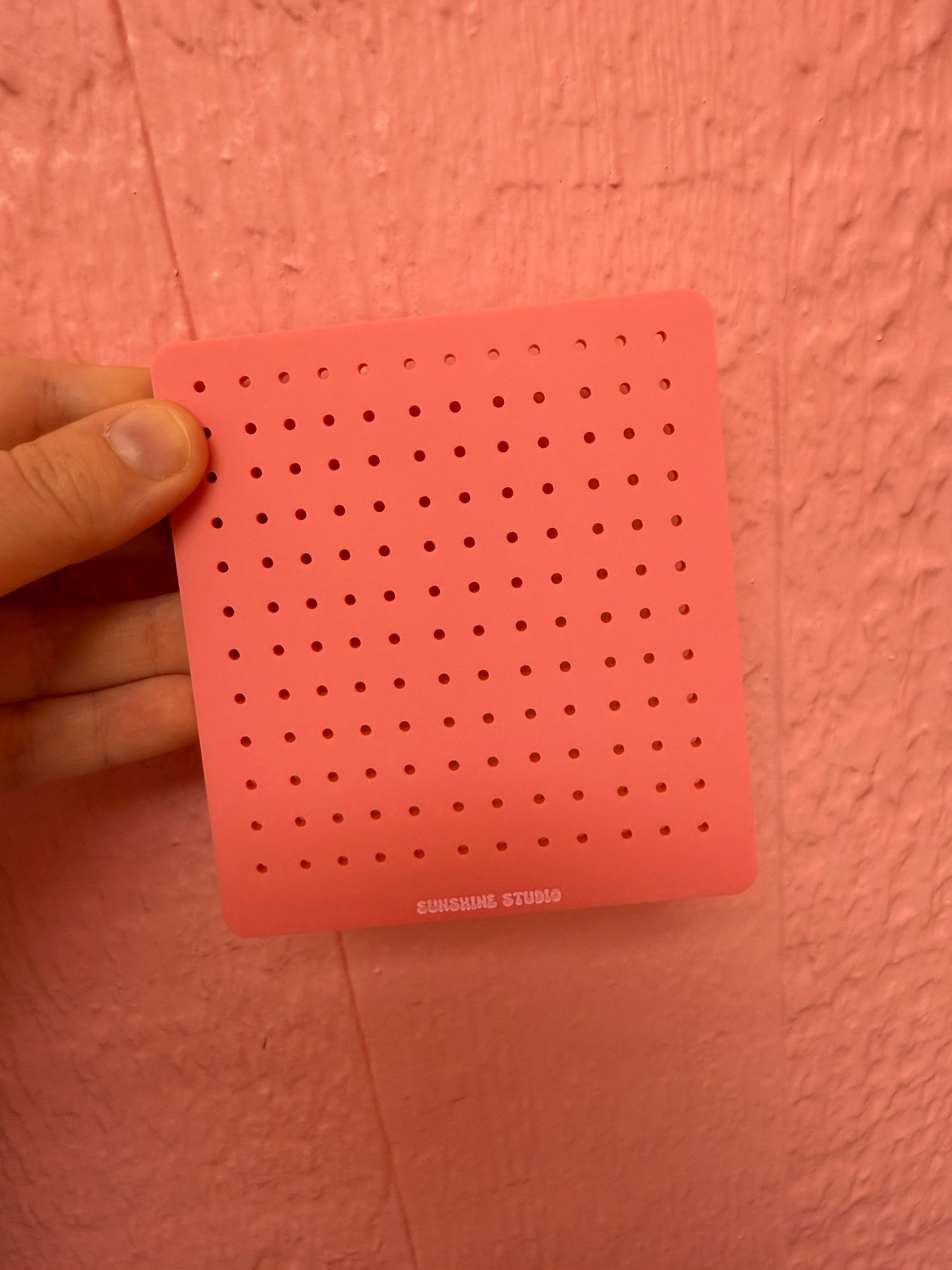 Matte pink travel earring holder