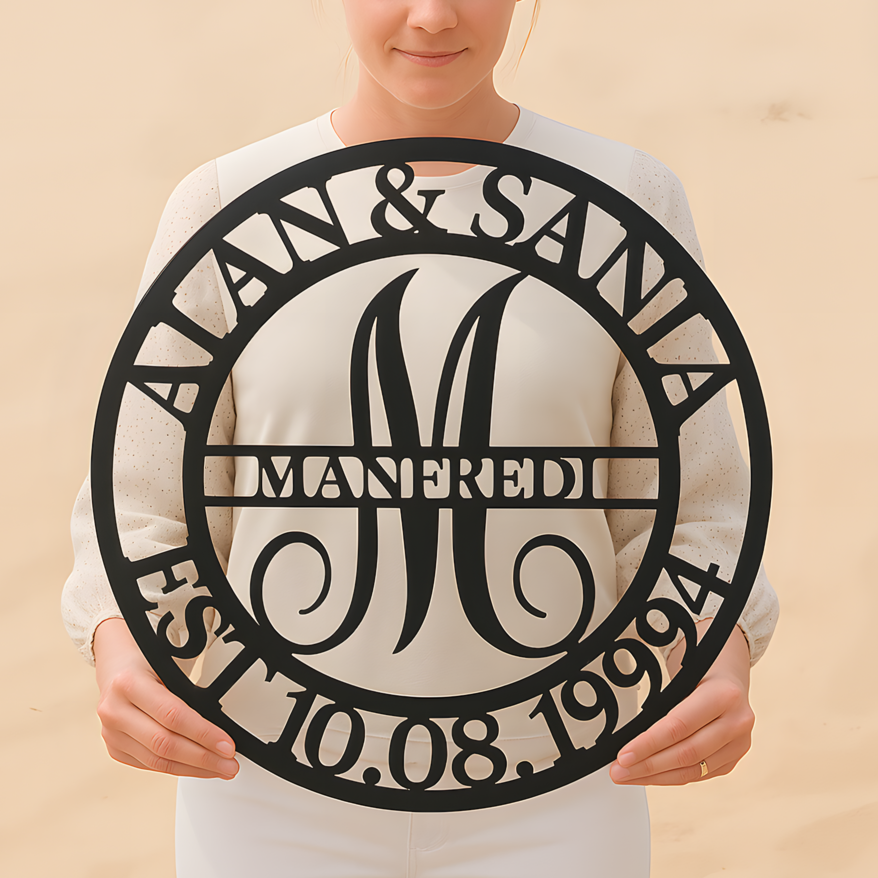 Personalized Split Letter Monogram - Custom Metal Name Sign - Family Wall Art