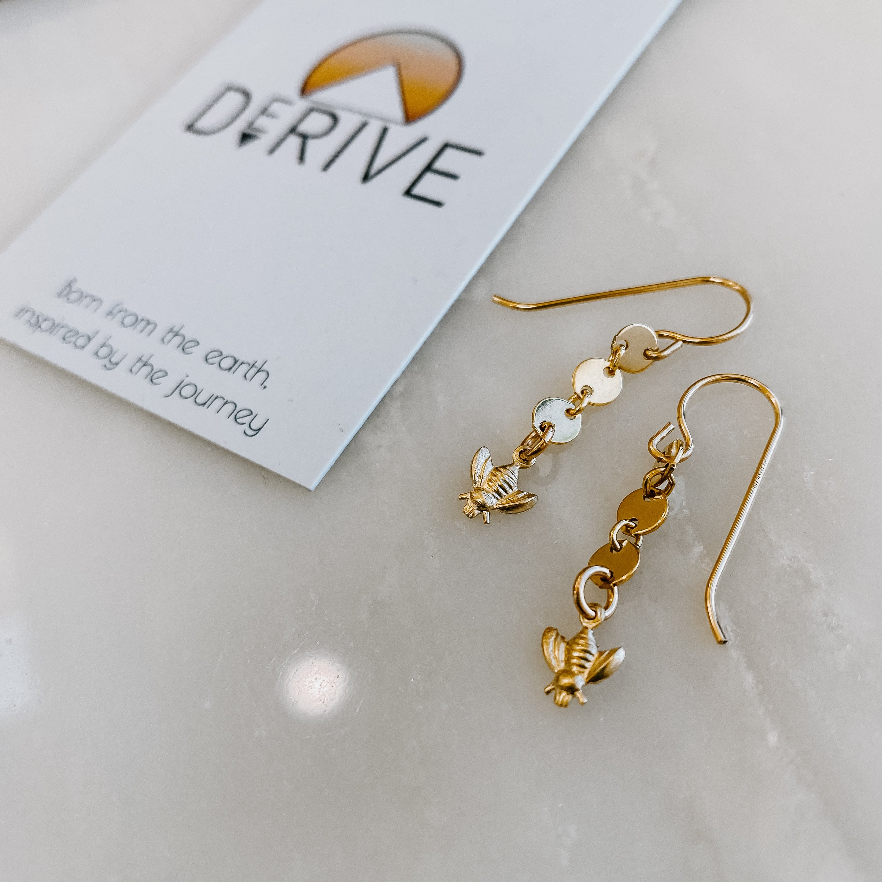 Bee Charm Coin Earrings