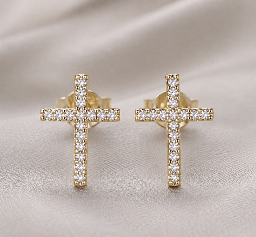 COVENANT CROSS CUBIC ZIRCONIA EARRINGS-PRESALE