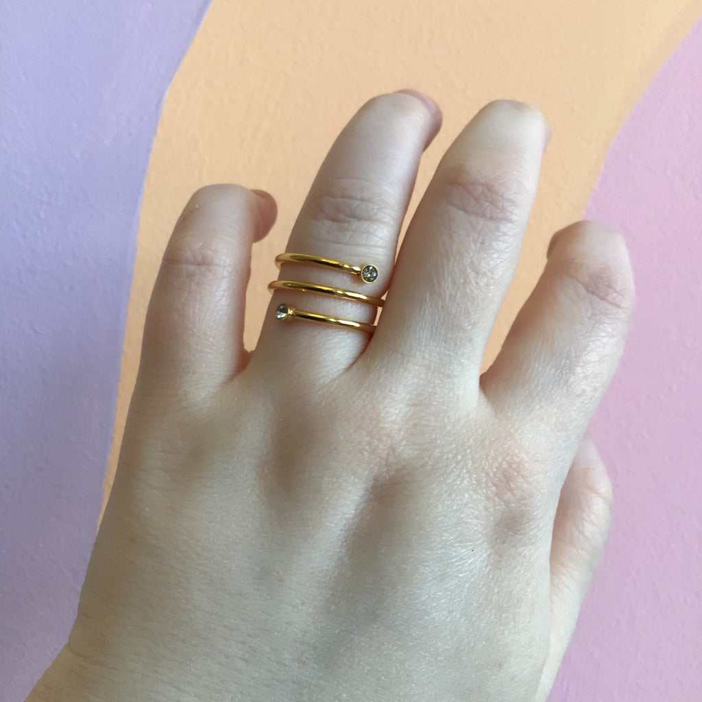 Springy Gem Titanium Ring