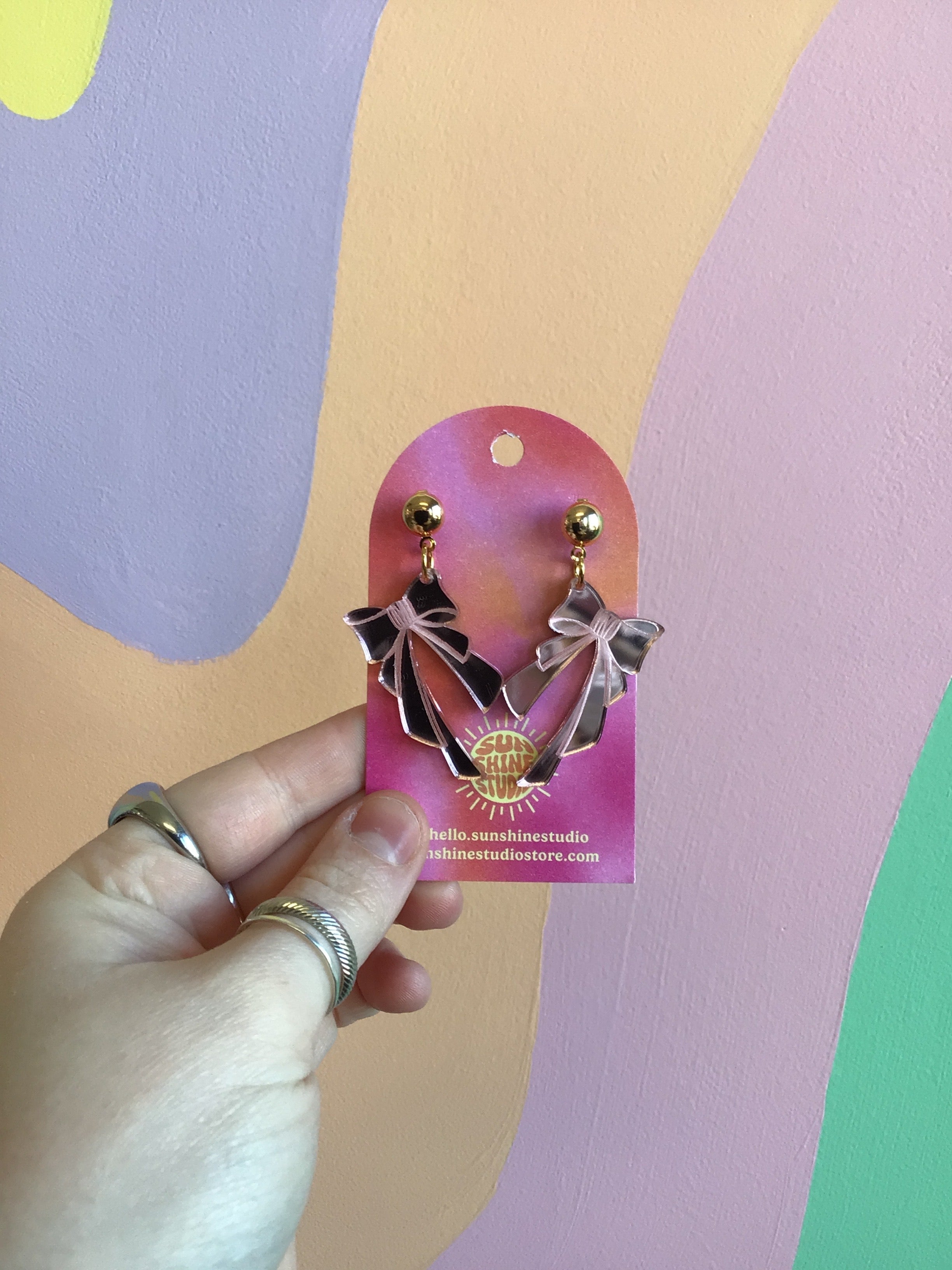 Acrylic Bow Dangles