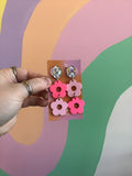 Dragon Fruit Flower Clip-On Earrings