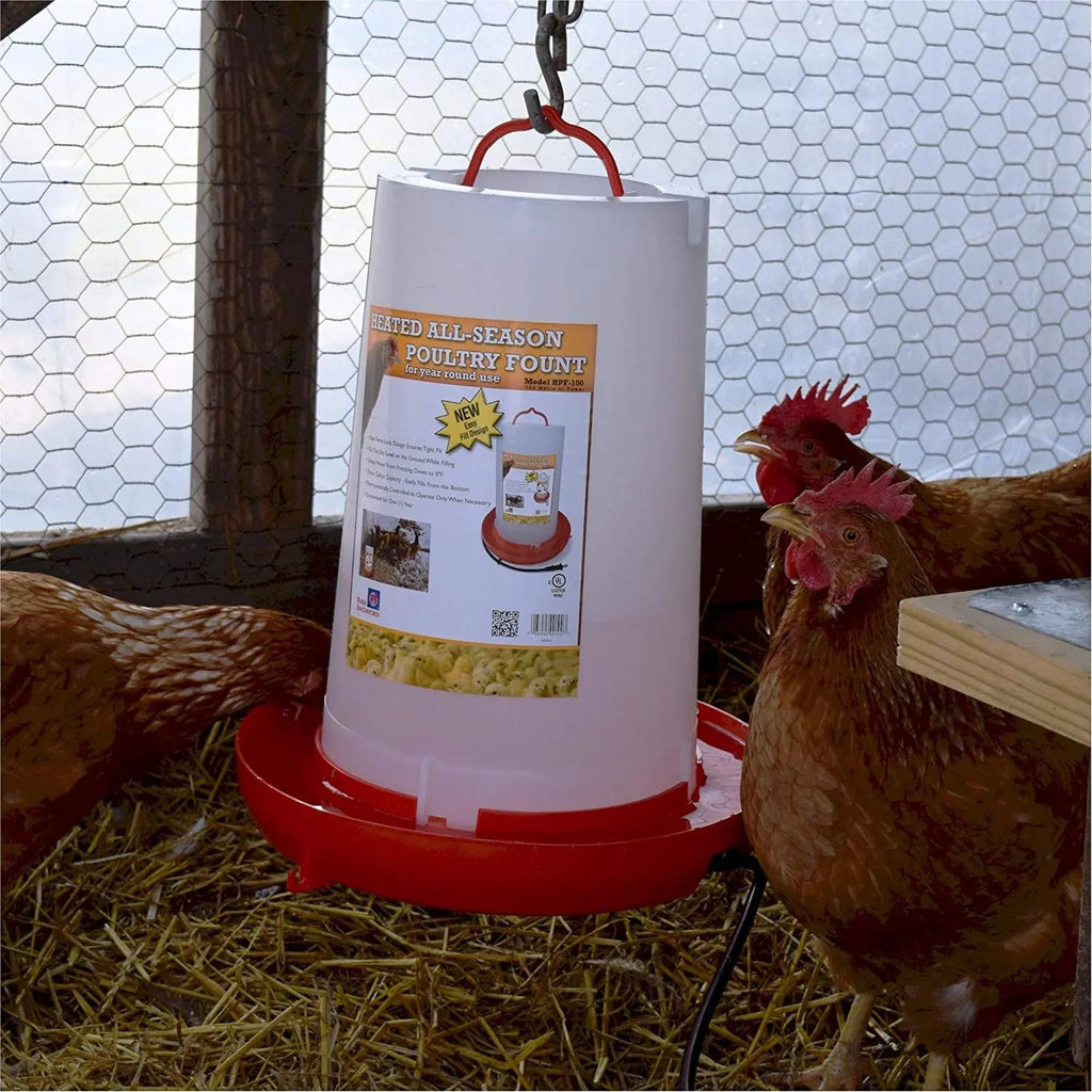 Farm Innovators All-Seasons Heated Plastic Poultry Fountain 3 Gal