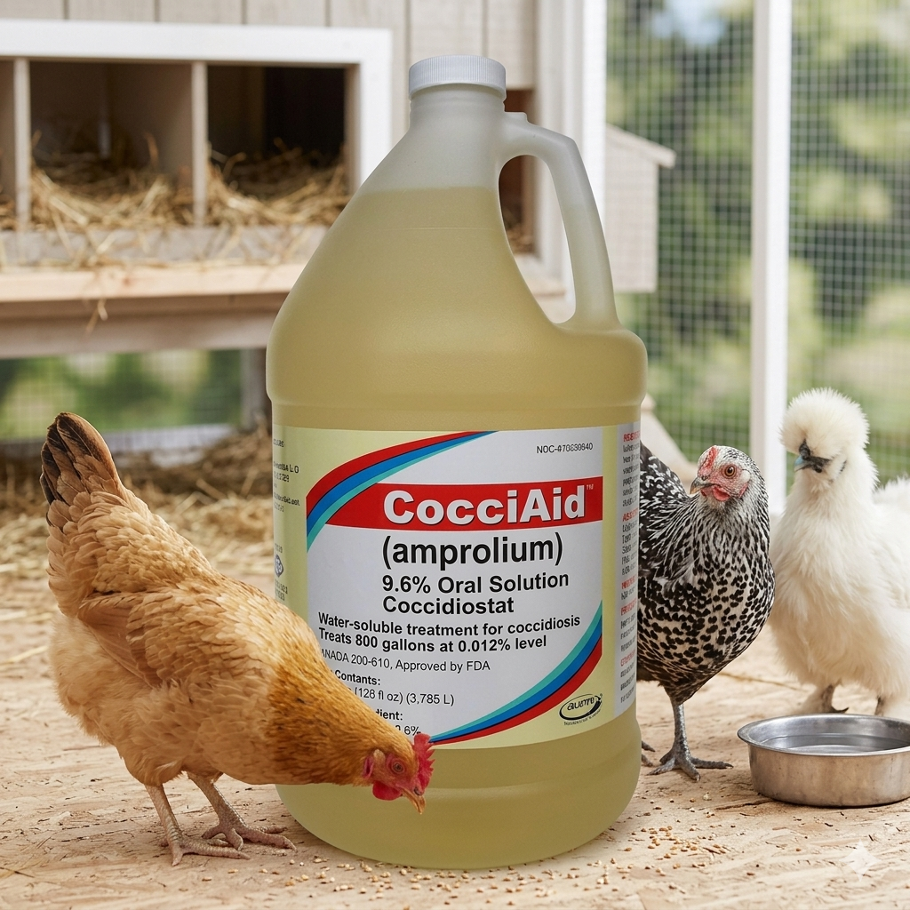 Aurora CocciAid 9.6% Amprolium Liquid Concentrate 1 Gallon Poultry Coccidiosis Treatment