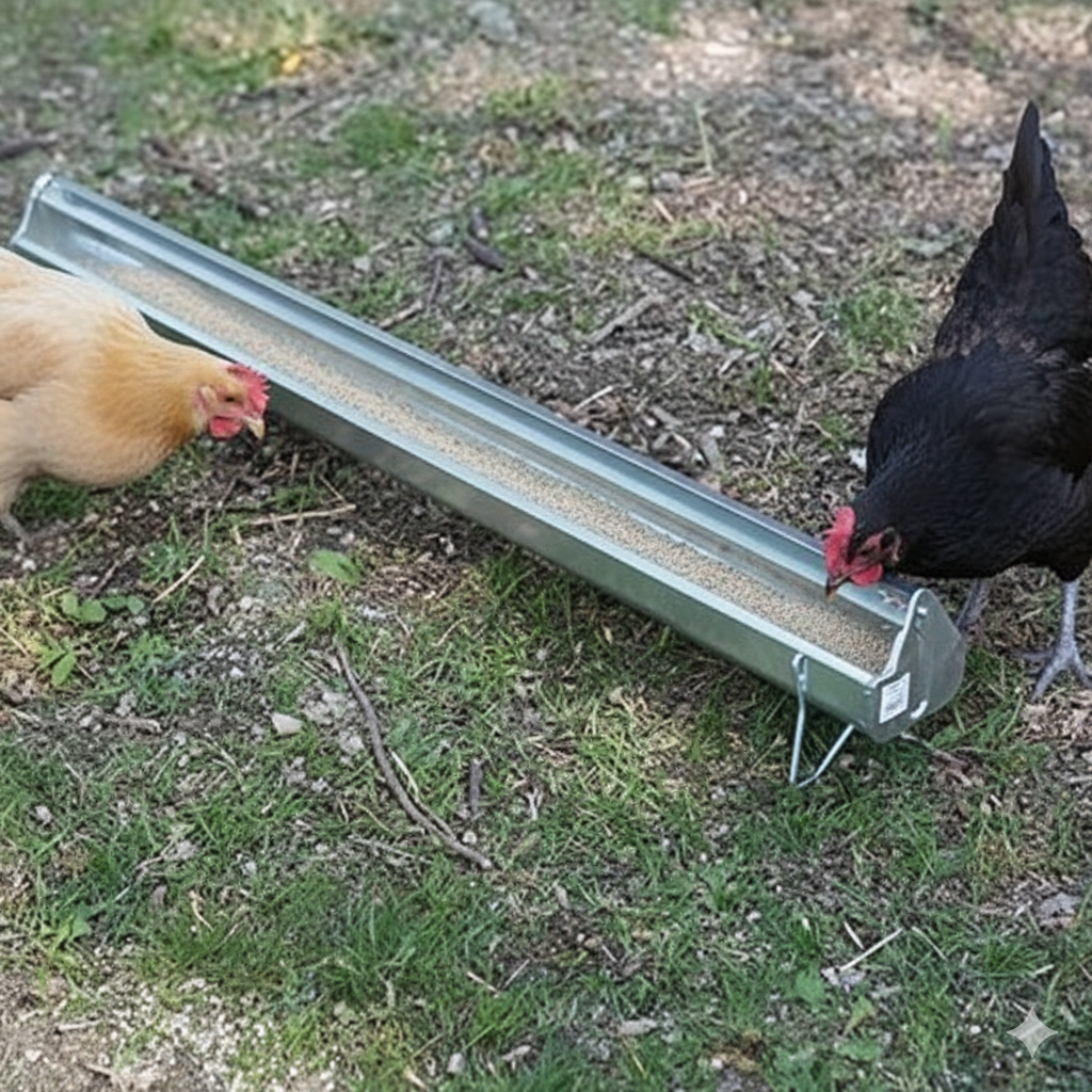 Little Giant Galvanized Chicken Reel-Top Poultry Range Feeder 48" 6-Pack
