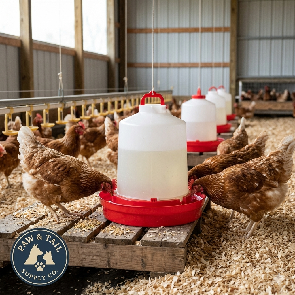 Little Giant Deep Base Poultry Waterer Chicken Water Container Heavy Duty 2 Gallon