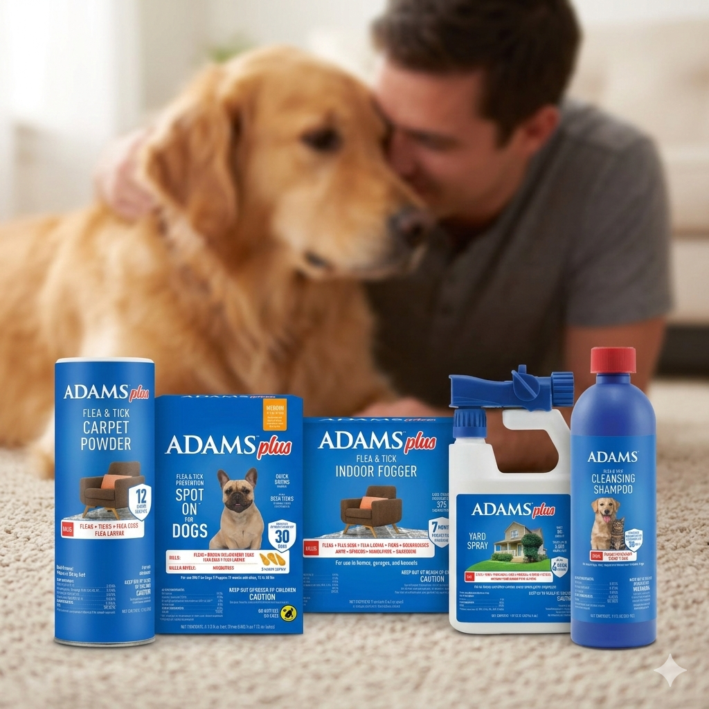 Adams Complete Indoor & Outdoor Flea Treatment System for Medium Dogs 15–30 lbs