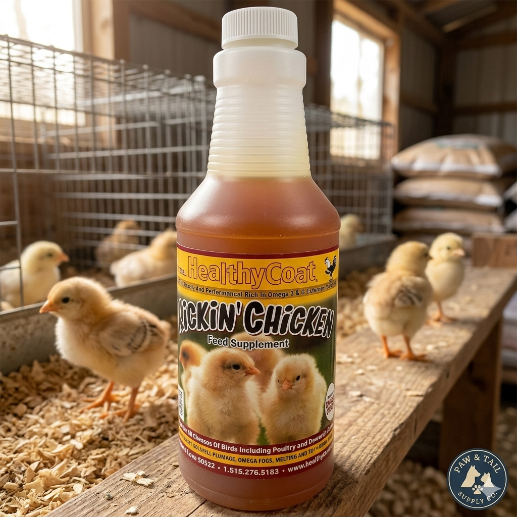 Healthycoat Kickin' Chicken Food Supplement for Poultry Omega Support 16 oz.