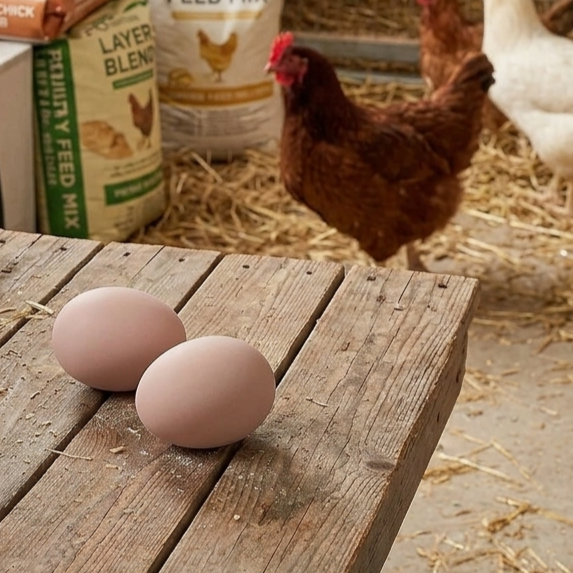 Little Giant Ceramic Nest Eggs 2 Pack 4 Count Fake Chicken Coop Eggs, Brown