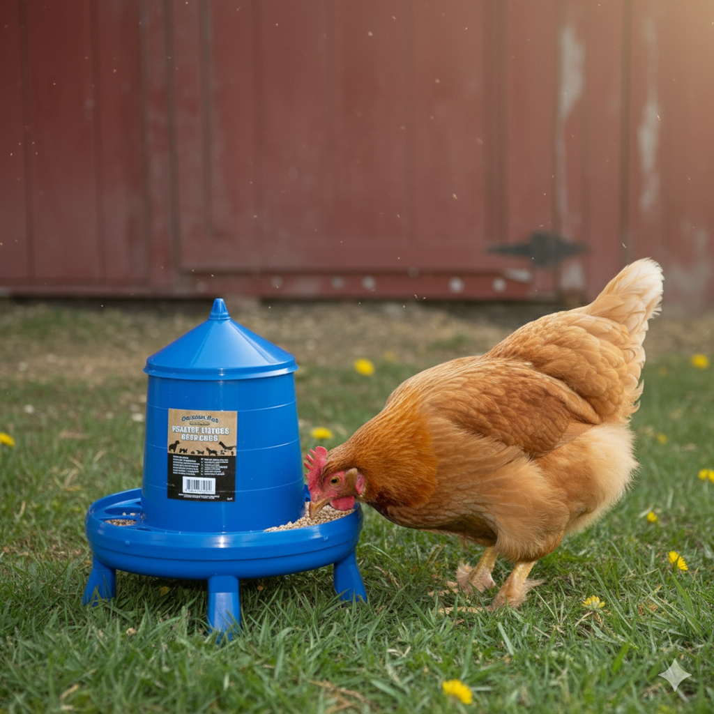 Double-Tuf Poultry Feeder 4 lb Removable Legs Chicken Feeder Carrying Handle 2-Pack