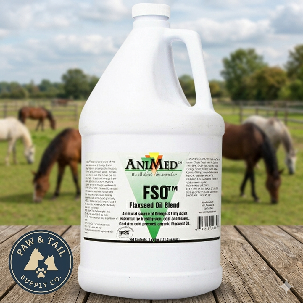 AniMed Flax Seed Blend Oil Gallon Omega 3 & 6 Horse Supplement Cold-Pressed Flax