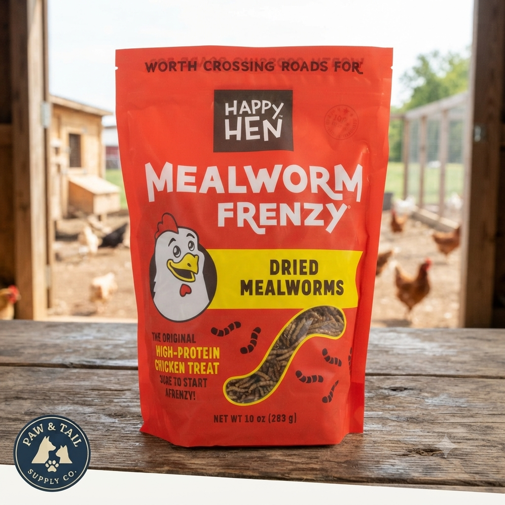 Happy Hen Mealworm Frenzy Poultry Treat Dried Mealworms 10 oz.