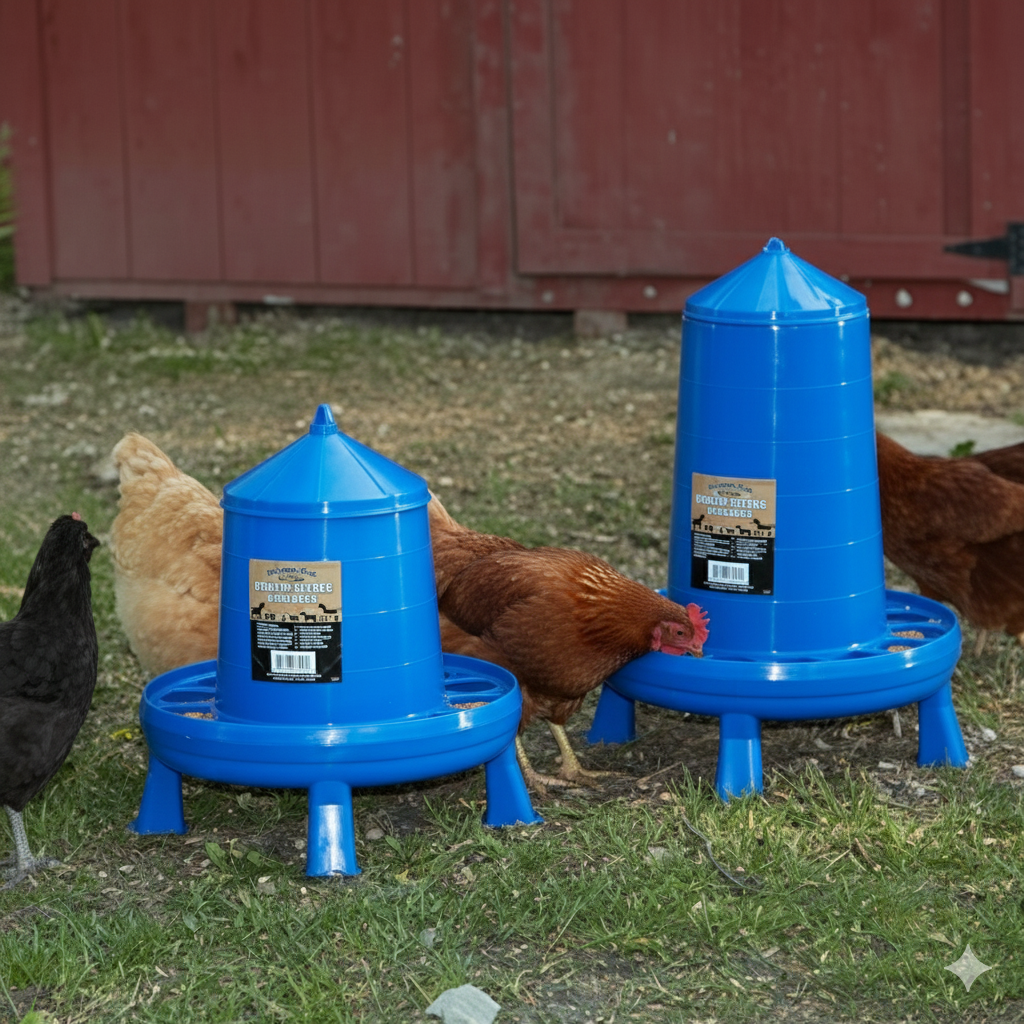Double-Tuf Poultry Feeder 4 lb Removable Legs Chicken Feeder Carrying Handle