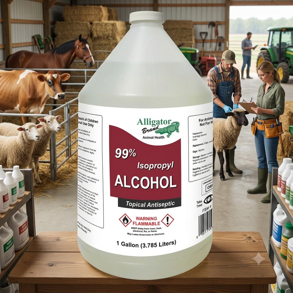Alligator Brand 99% Isopropyl Rubbing Alcohol 1 Gallon Multi-Purpose 4-Pack