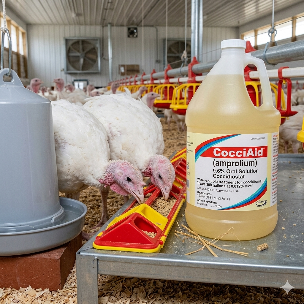 Aurora CocciAid 9.6% Amprolium Liquid Concentrate 1 Gallon Poultry Coccidiosis Treatment