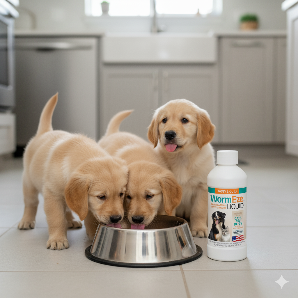 Dog Deworming & Flea Care Bundle WormEze 8oz + Adams Flea & Tick Shampoo 12oz + Chicken Rope Toy