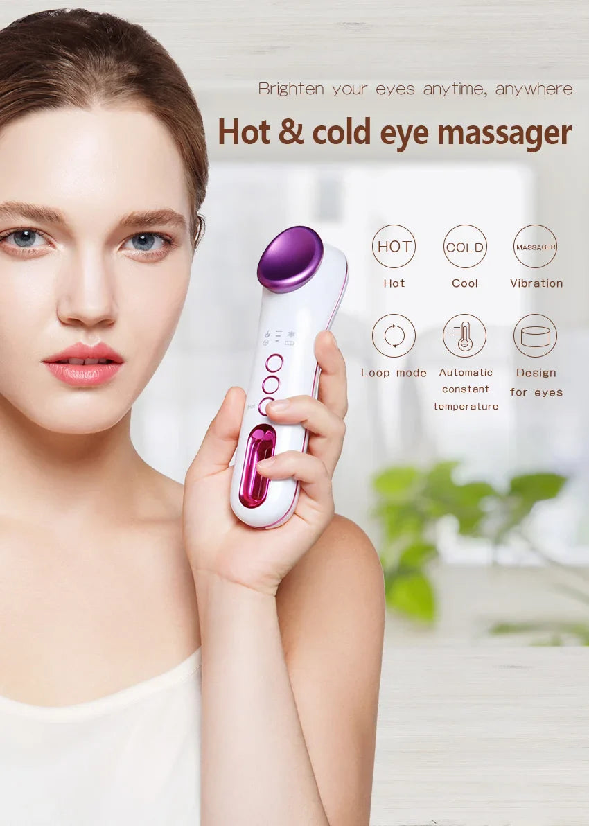 Hot and Cold Skin Care and Beauty Remove Eye Bags, Dark Circles, Crow's Feet, Relieve Eye Fatigue, Relax Eyes, Face, Eye Massager, Eye Beauty Device, Home Beauty Device
