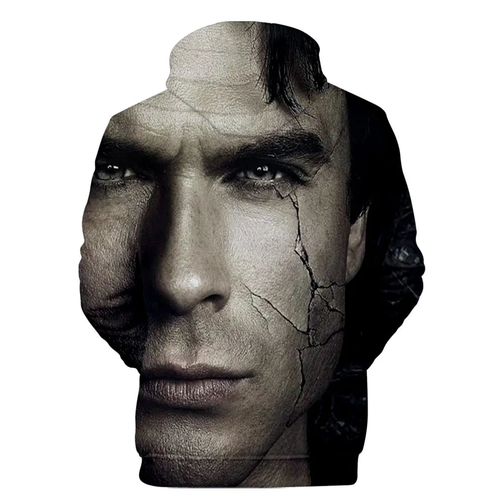 The Vampire Diaries Damon Salvatore Elena Gilbert Stefan Salvatore Hooded Sweatshirt Men/Women Casual Hoodies Pullover Tops