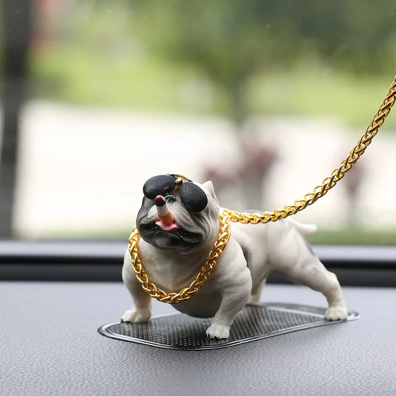 Car Dashboard Ornament Bully Pitbull Dog Doll Auto Interior Accessories Ornaments Cute Chritmas Gift Creative Home Decor