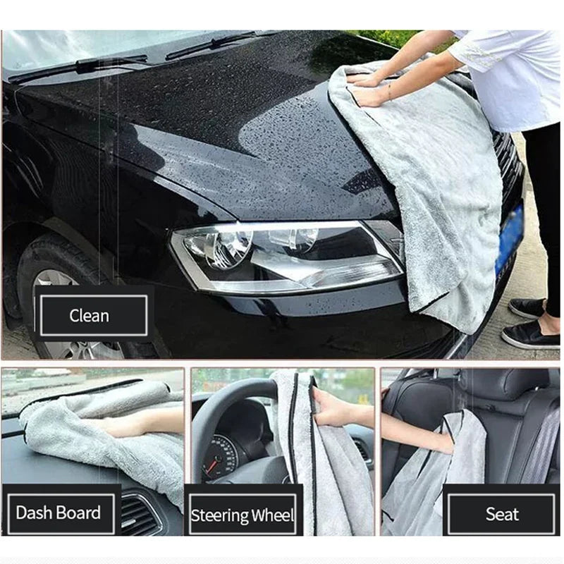 SEAMETAL Microfiber Auto Wash Towel Super Absorbency Car Cleaning Drying Towel Multifunctional Cloths for Car Wash Accessories