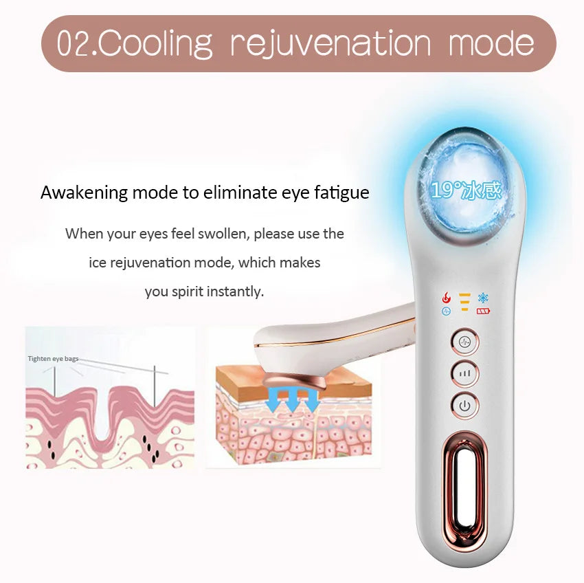 Hot and Cold Skin Care and Beauty Remove Eye Bags, Dark Circles, Crow's Feet, Relieve Eye Fatigue, Relax Eyes, Face, Eye Massager, Eye Beauty Device, Home Beauty Device