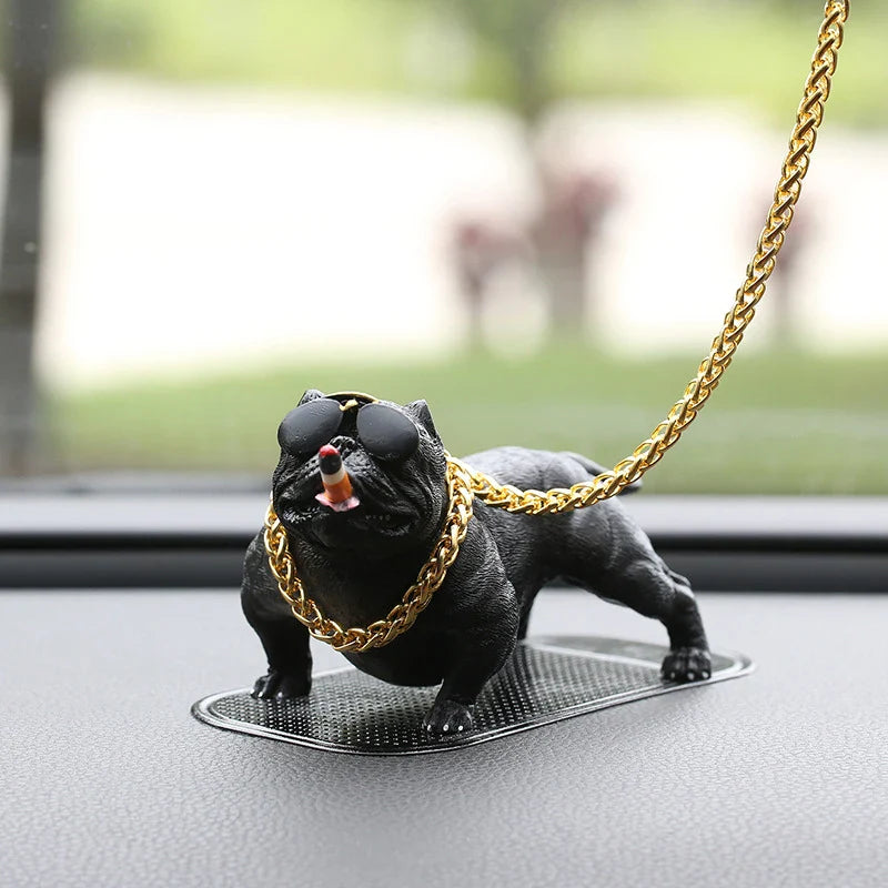 Car Dashboard Ornament Bully Pitbull Dog Doll Auto Interior Accessories Ornaments Cute Chritmas Gift Creative Home Decor