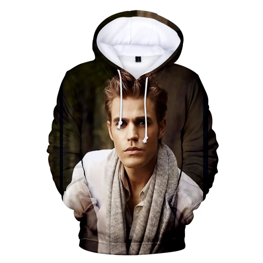 The Vampire Diaries Damon Salvatore Elena Gilbert Stefan Salvatore Hooded Sweatshirt Men/Women Casual Hoodies Pullover Tops