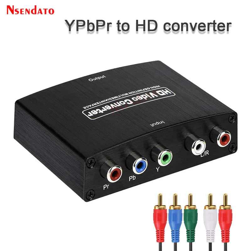 YPbPr To HDMI-compatible 1080P Video Audio Converter Adapter RCA to HD Connector Converters Adapters For PS2 DVD PSP Xbox HDTV