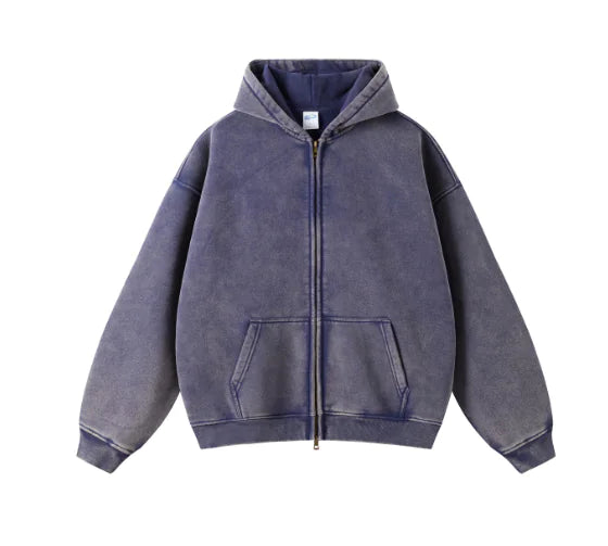 Kuegou Men's Military Green Hooded Jacket