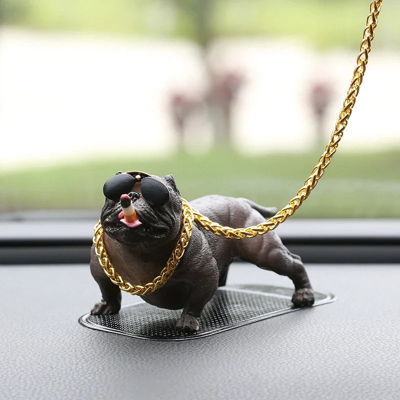 Car Dashboard Ornament Bully Pitbull Dog Doll Auto Interior Accessories Ornaments Cute Chritmas Gift Creative Home Decor