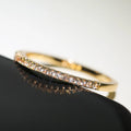 Huitan 3 Colors Simple Band Women Rings Shiny Cubic Zirconia Delicate Anniversary Gift Accessories Hot Sale Fashion Jewelry