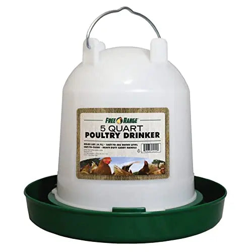Harris Farms Plastic Poultry Waterer Drinker 5 Quart Twist-Lock Fountain