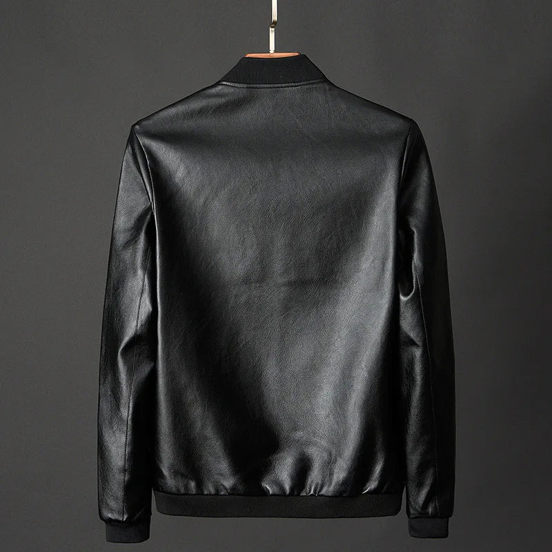 Leather Jacket Bomber Motorcycle Jacket Men Biker PU Baseball Jacket Plus Size 7XL 2020 Fashion Causal Jaqueta Masculino J410