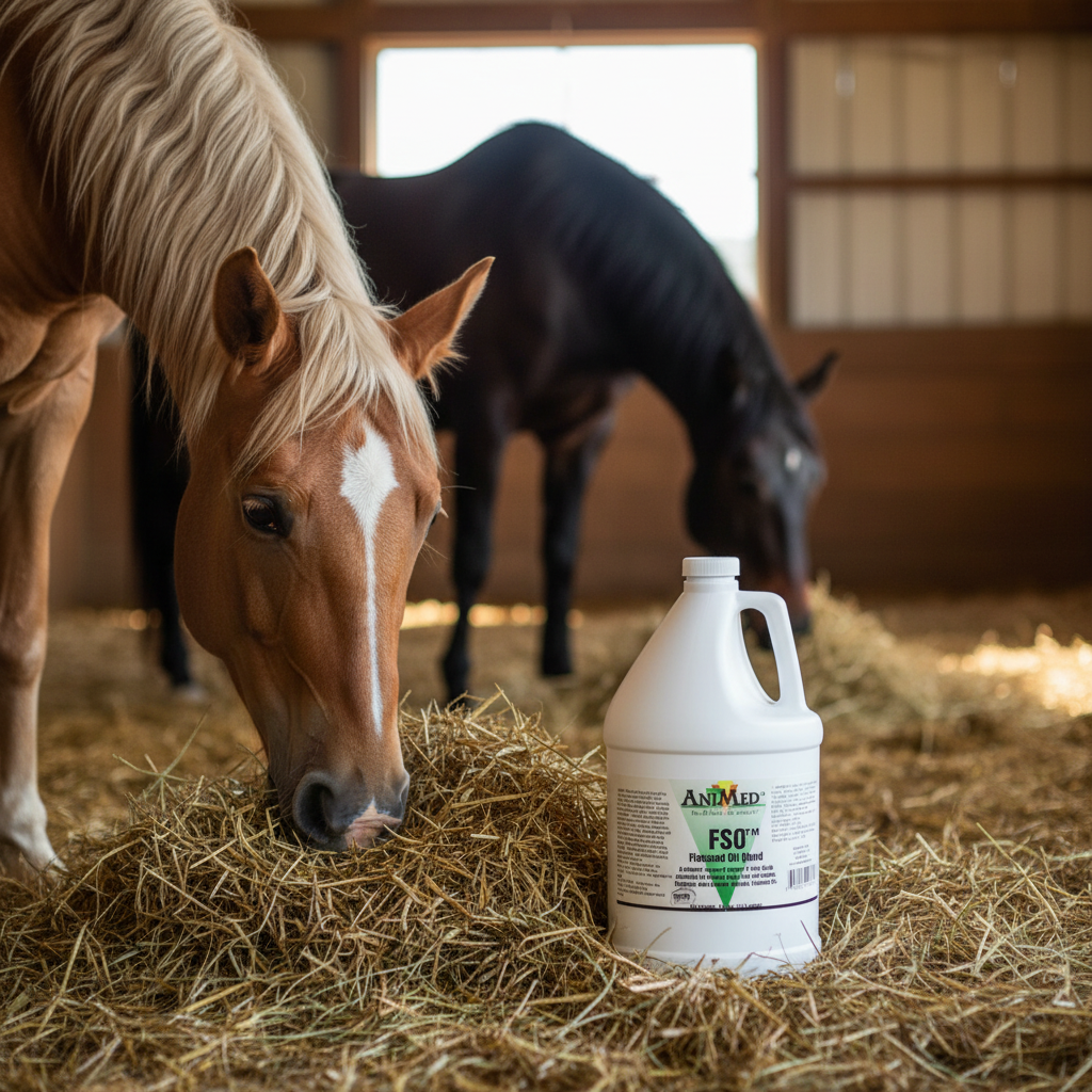 AniMed Flax Seed Blend Oil Gallon Omega 3 & 6 Horse Supplement Cold-Pressed Flax