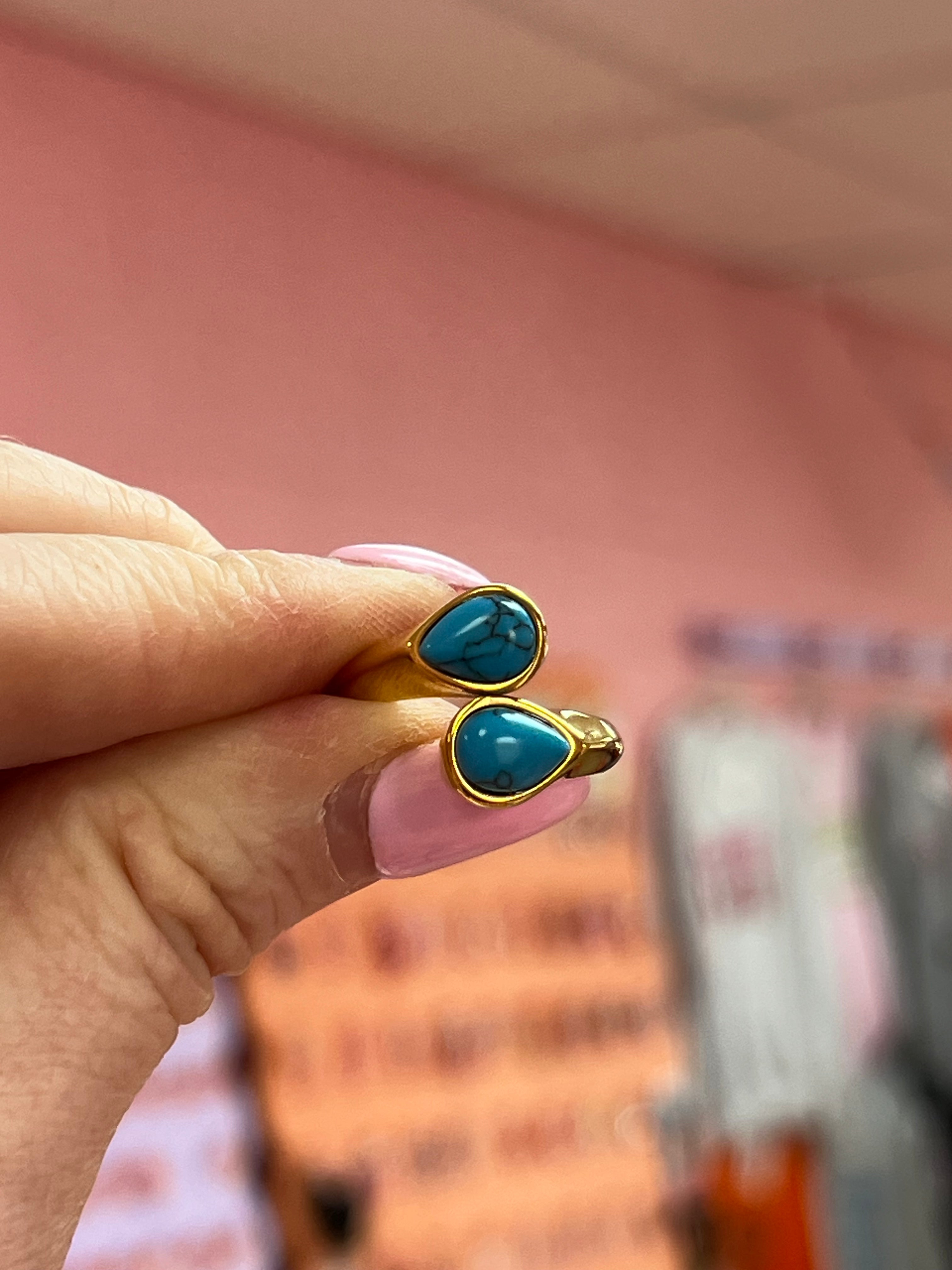 Double Stone Titanium Ring