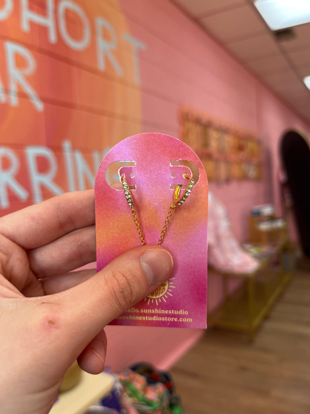 Double Pierced Chain Hoop Earring