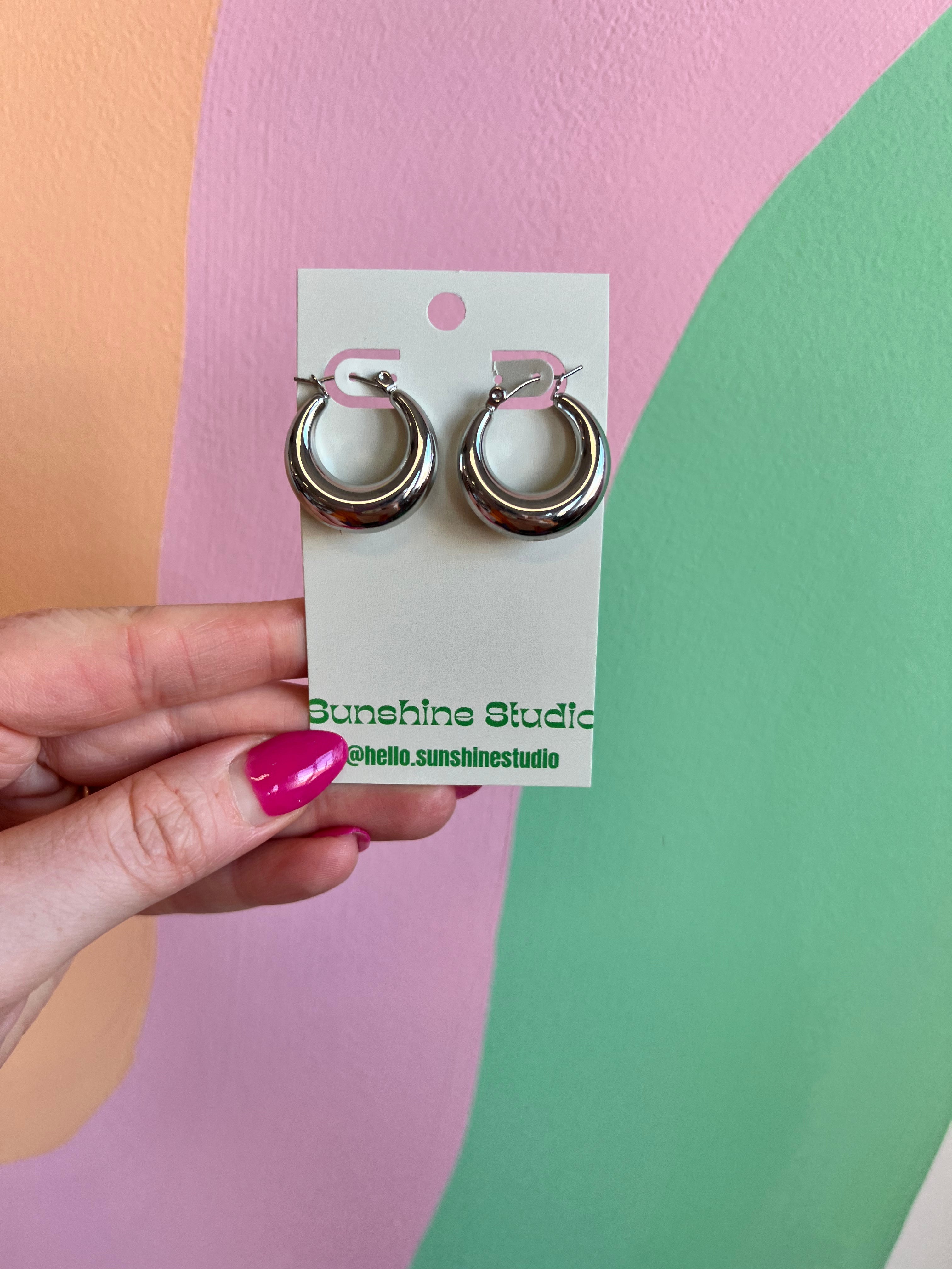 Retro Titanium Hoop Earrings