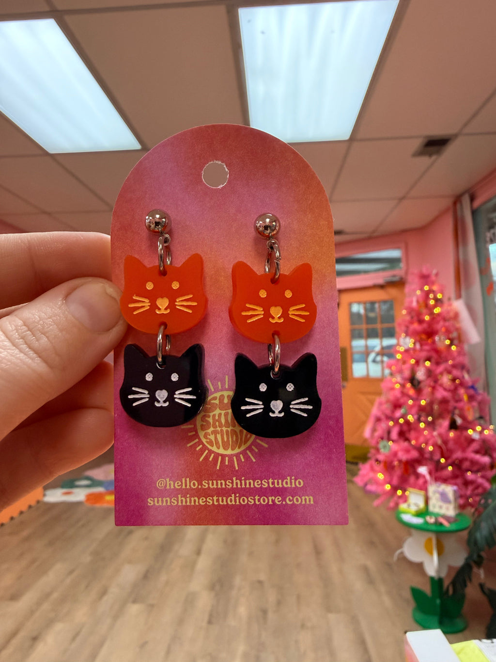 Orange and Black Cat Energy - Dangles