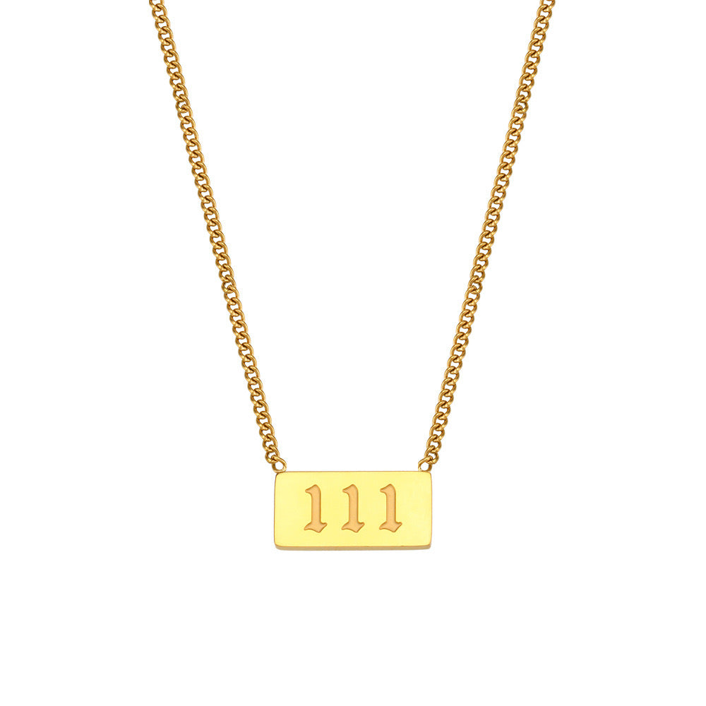 Engraved Angel Number Necklace