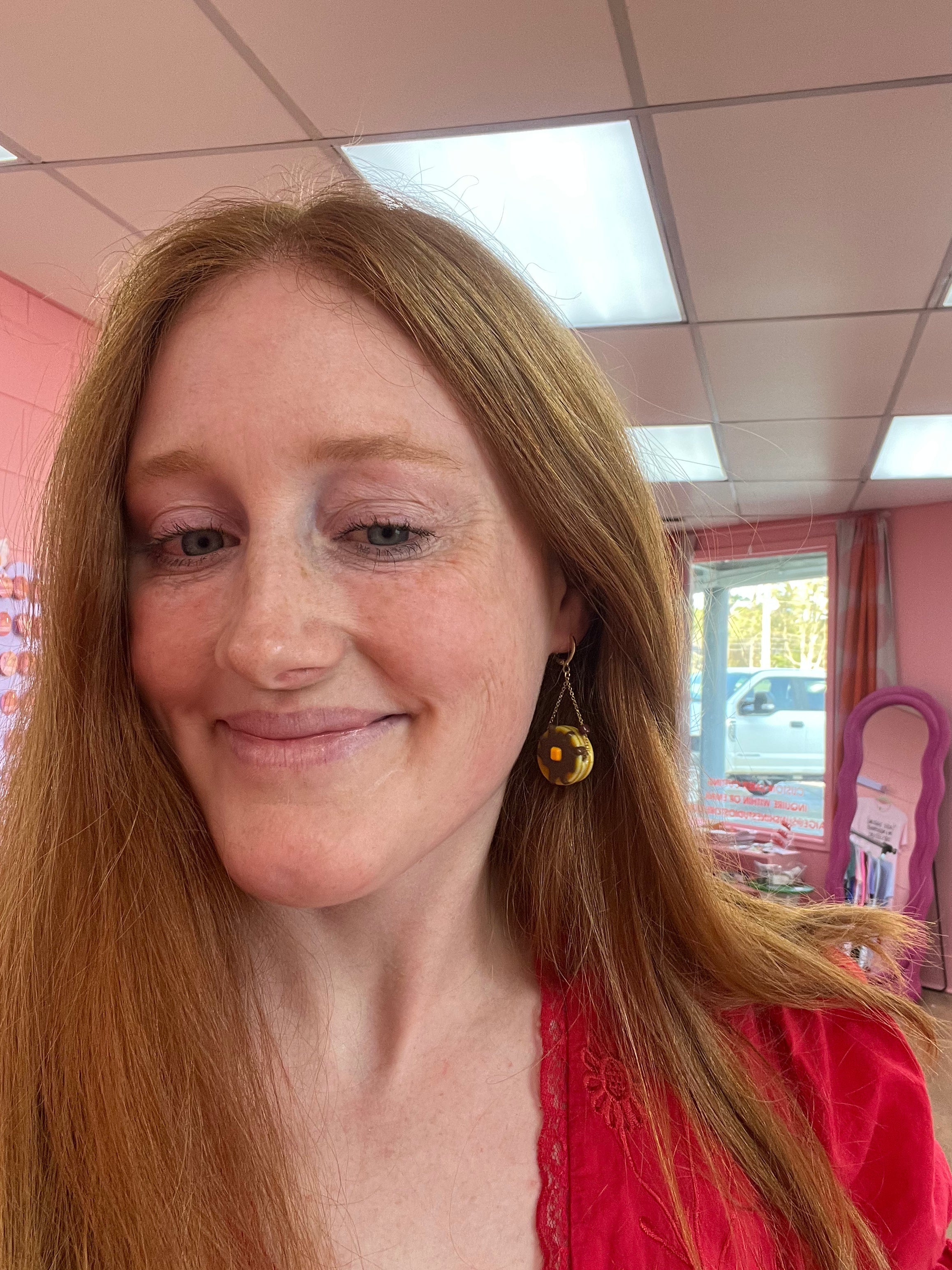 Chocolate Chip Pancake Dangle Earrings