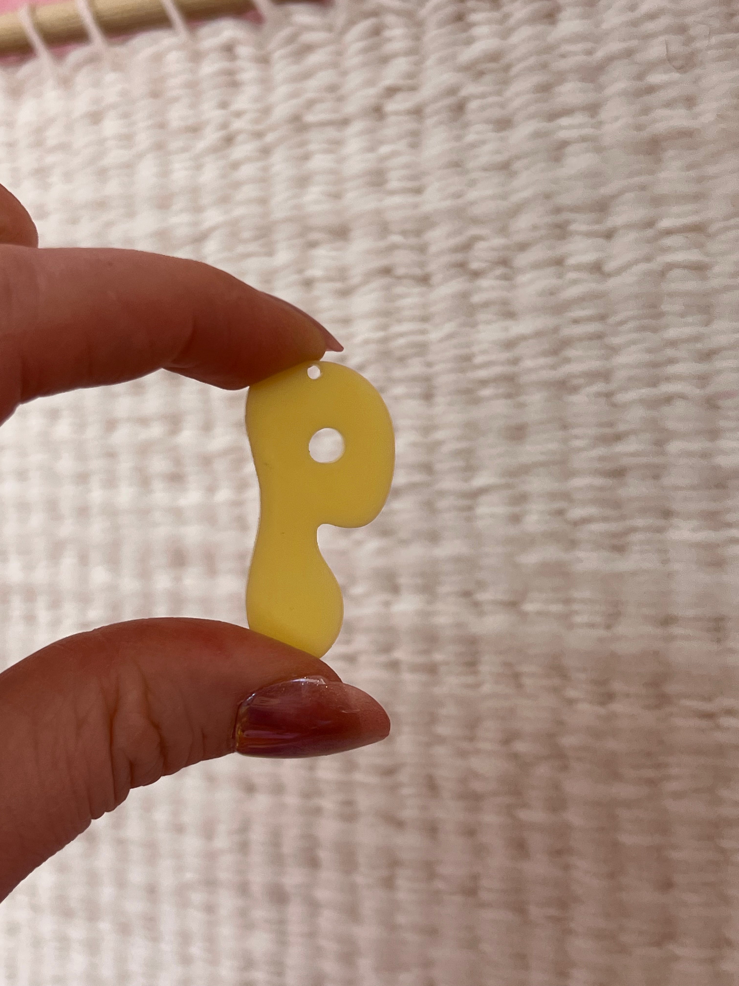 Customized Initials Bag Charm Chain - Yellow