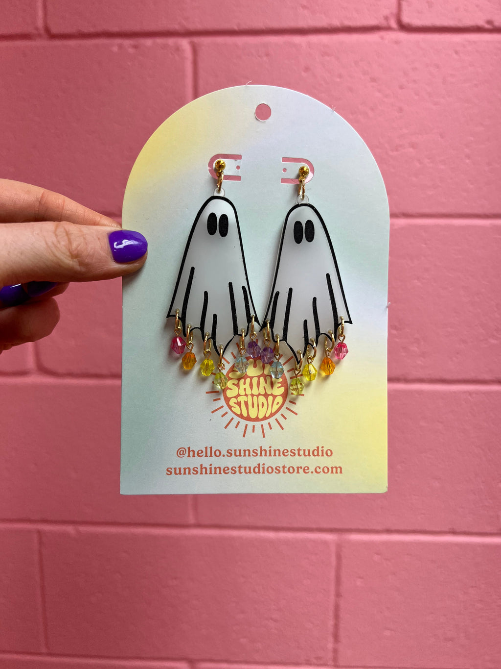Ghoul Friends-Rainbow Ghost Earrings