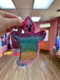Colorful Ghost Crochet Coaster