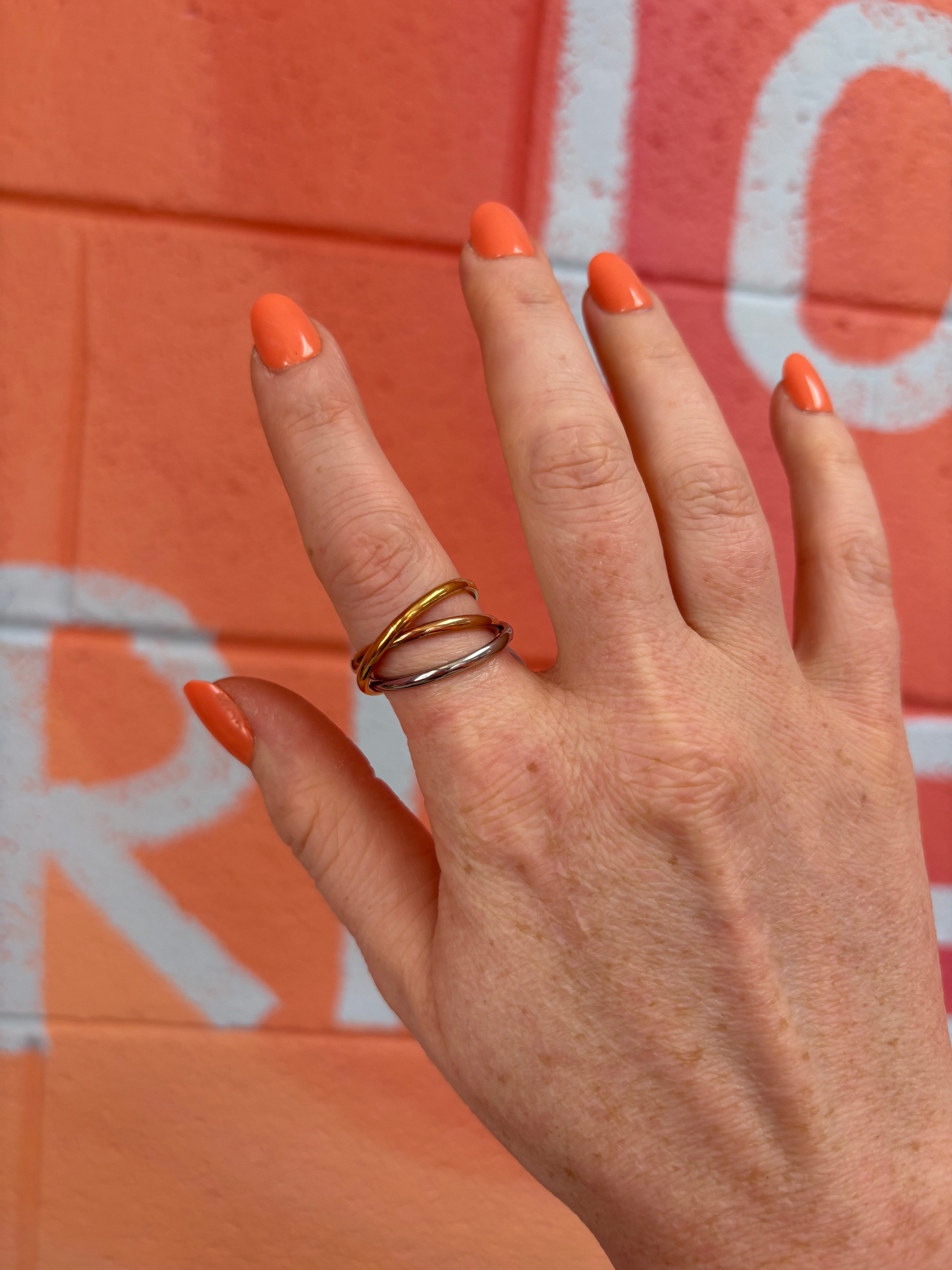 Tri Colored Titanium Trio Ring