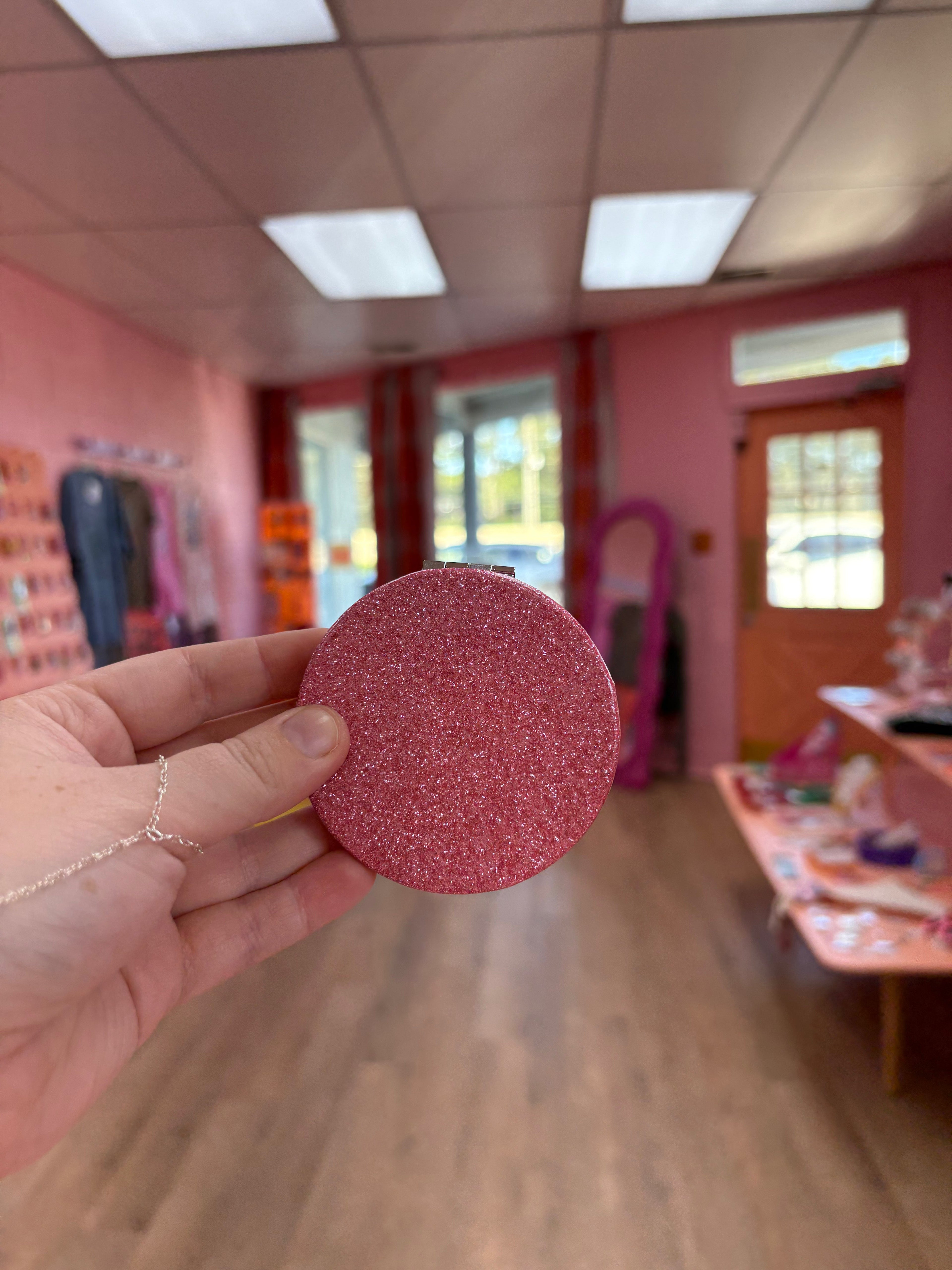 Sparkling Circle Travel Mirror
