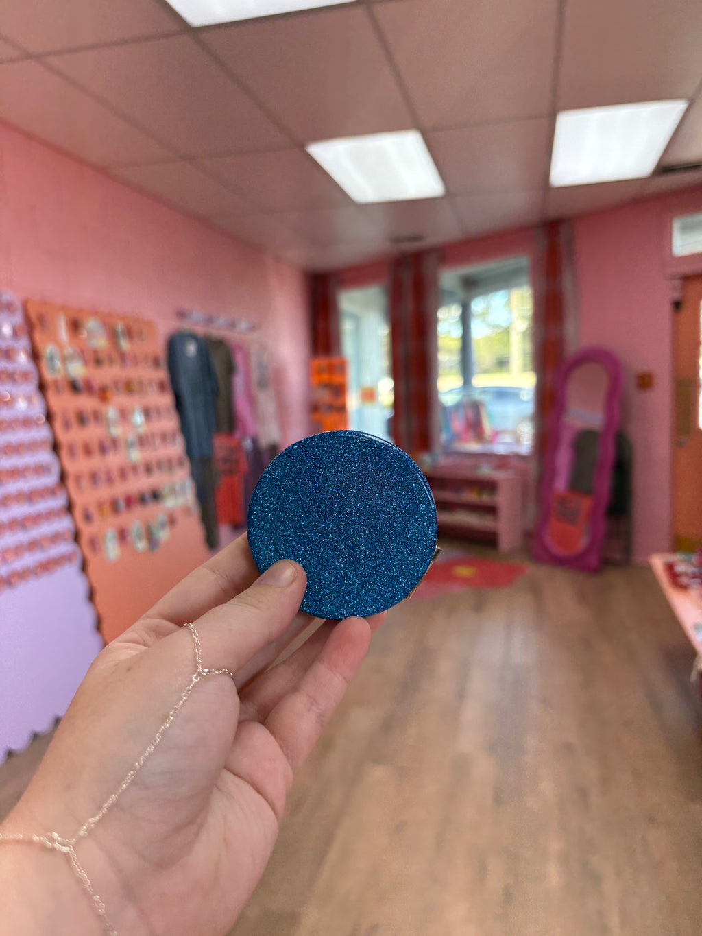 Mini Sparkling Circle Travel Mirror