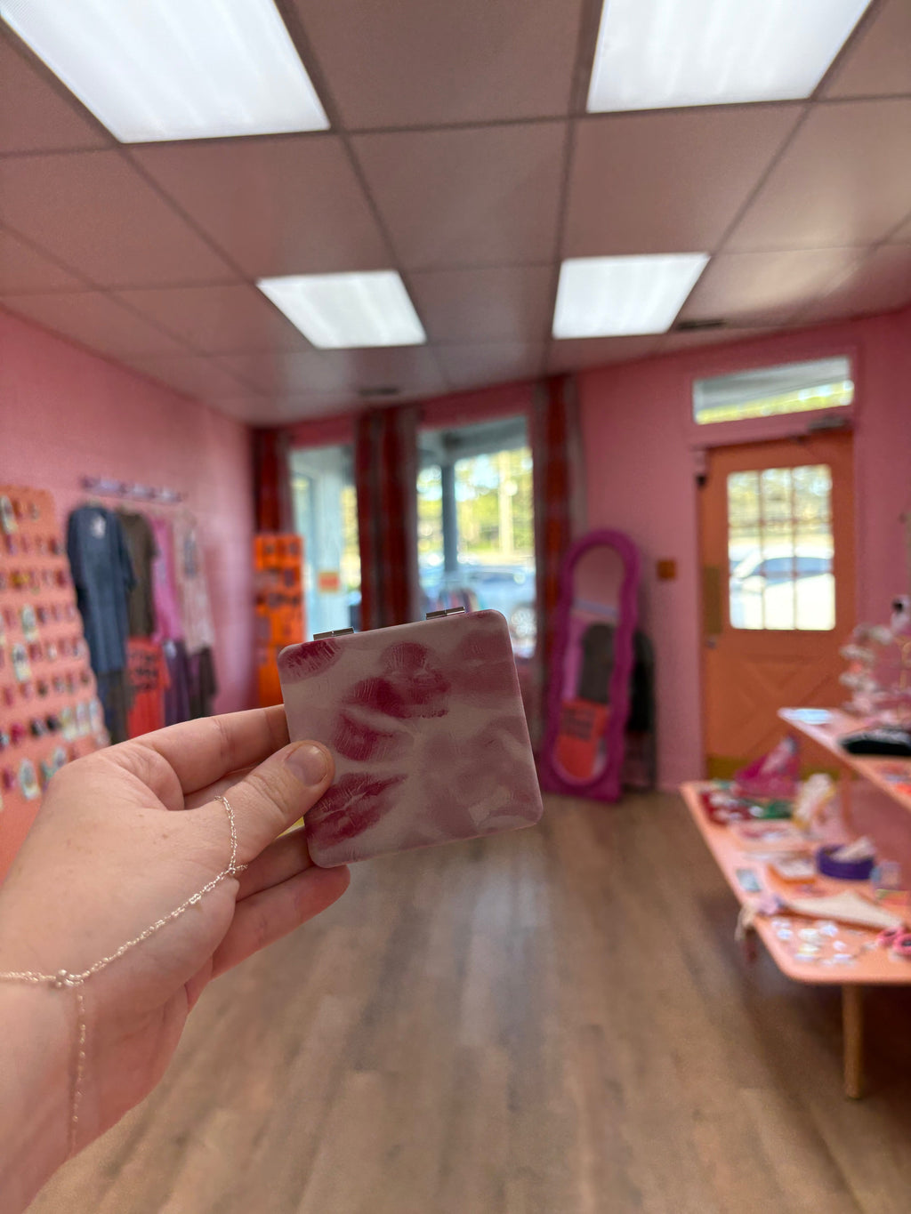 Printed Square Travel Mirror