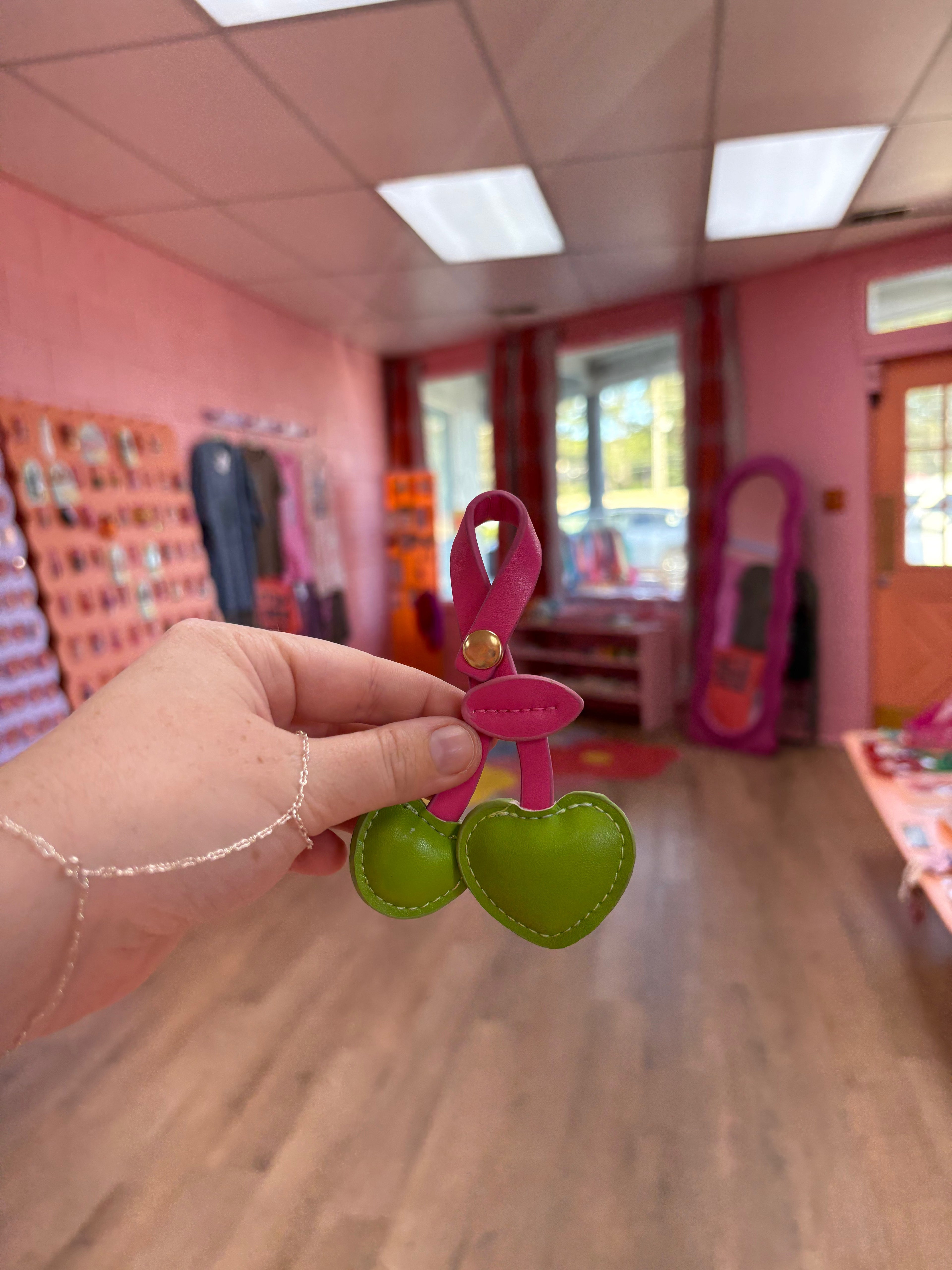 Puffy Cherry Keychain