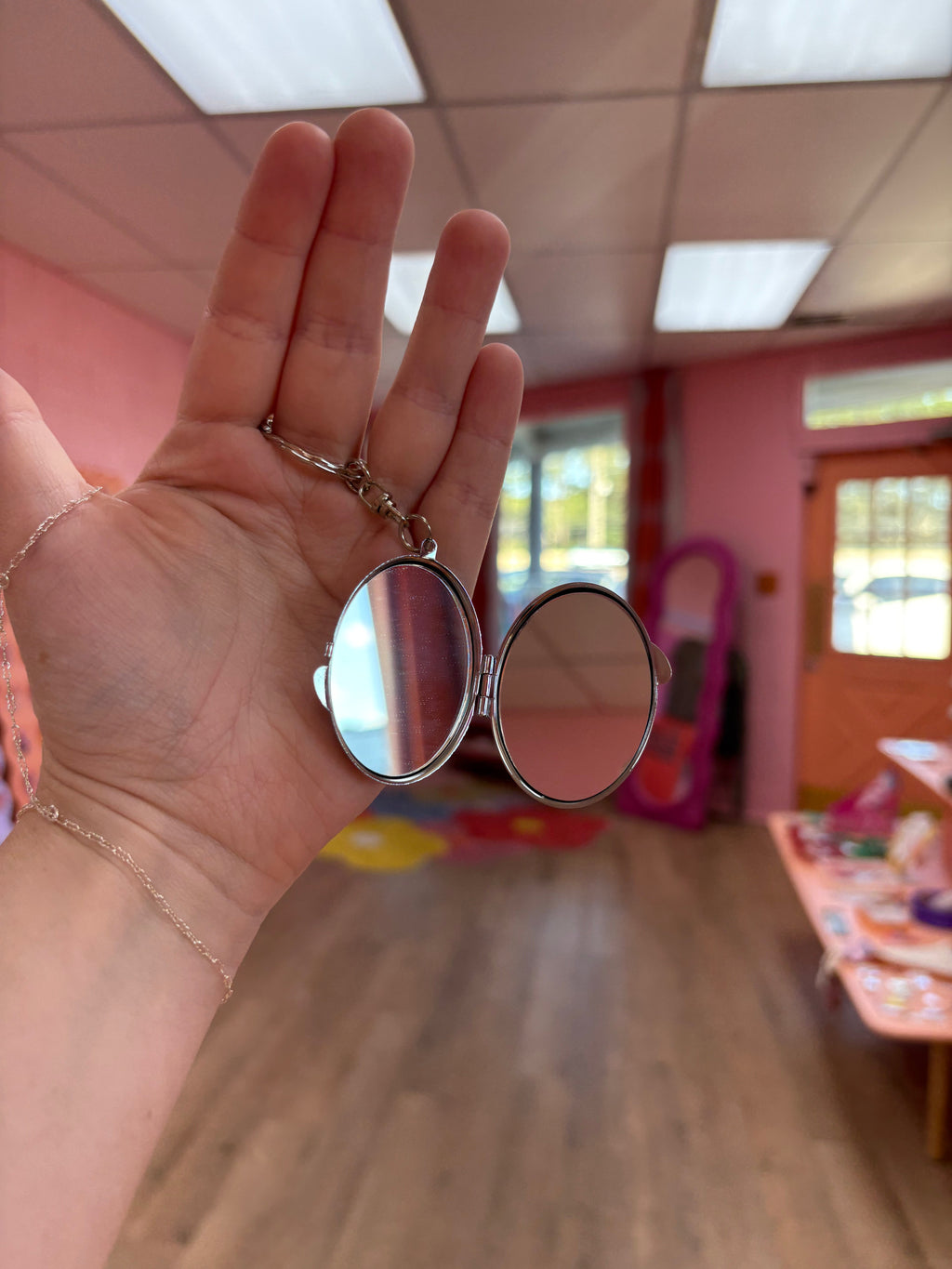 Mini Metal Mirror Keychain